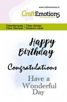 Craft Emotions Clear Stamps - Text Happy Birthday (EN)